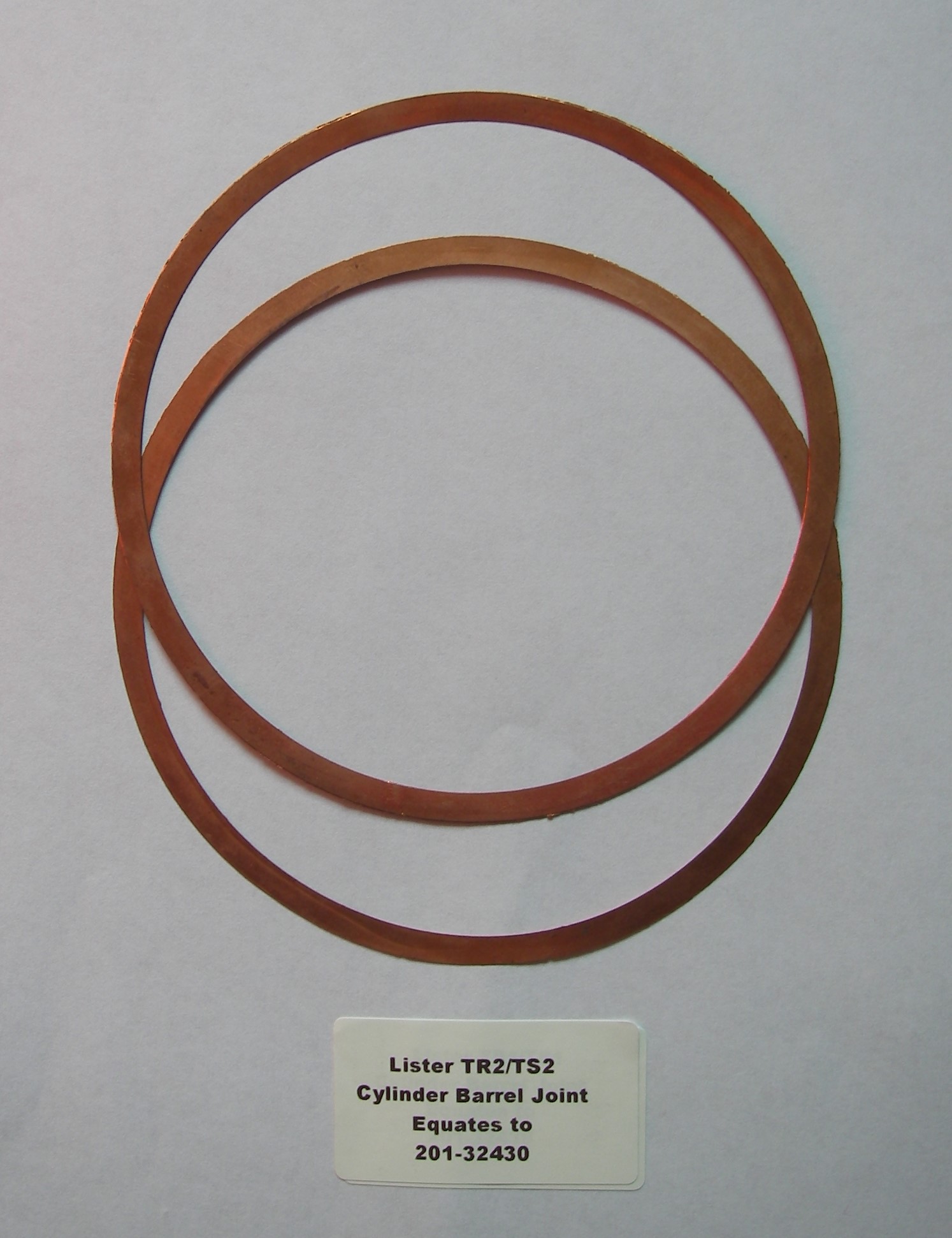 <b>Compatible with the Lister TR2 & TS2 Eng. - Copper Cylinder Barrel Joint Gaskets</b>